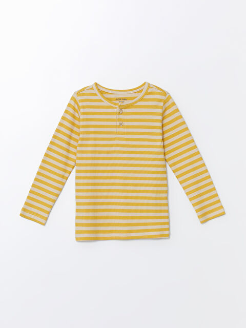 LCW baby Bisiklet Yaka Çizgili Erkek Bebek Pijama Üst - W4HA87Z1-LJZ