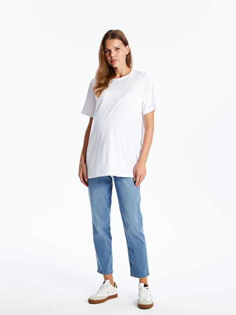 LCWAIKIKI Maternity Karın Panelli Slim Mom Yırtık Detaylı Hamile Jean Pantolon - W4HB05Z8-507