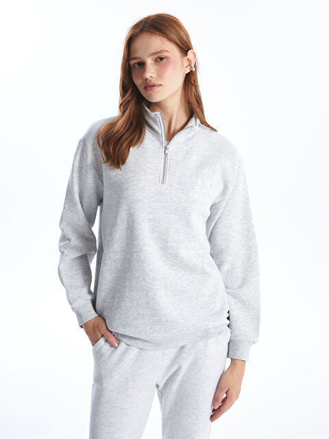 XSIDE Dik Yaka Oversize Kadın Kalın Sweatshirt - W4HB46Z8-LAL