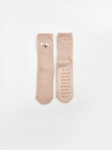 LCW DREAM Nakışlı Kaydırmaz Taban Kadın Ev Çorabı - W4HC41Z8-FNR