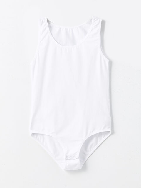 LCW Kids Bisiklet Yaka Kız Çocuk Çıtçıtlı Body - W4HD49Z4-Q6K