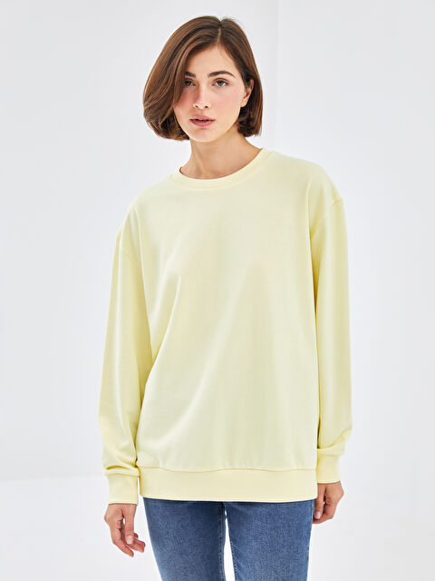 LCW Vision Crew Neck Oversize Women's Sweatshirt - W4HD65Z8-FTR