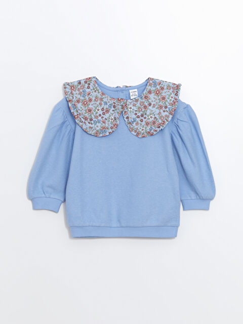 LCW Kids Bebe Yaka Çiçekli Kız Çocuk Sweatshirt - W4HD77Z1-FMZ