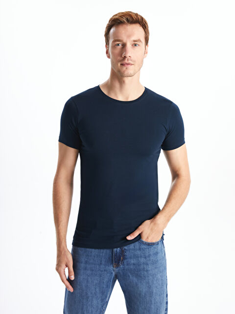 LC WAIKIKI Bisiklet Yaka Kısa Kollu Erkek Tişört - W4HE10Z8-RFH