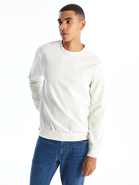 LC WAIKIKI Bisiklet Yaka Uzun Kollu Erkek Sweatshirt - W4HE17Z8-R9J