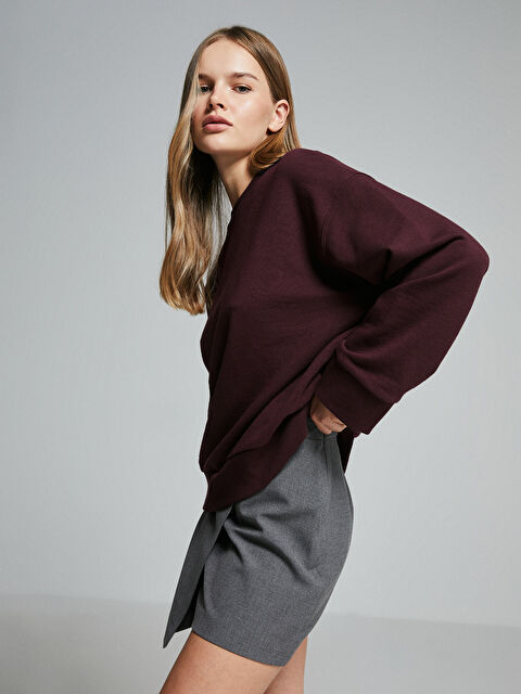 LCW Vision Bisiklet Yaka Oversize Kadın Sweatshirt - W4HE21Z8-HQT