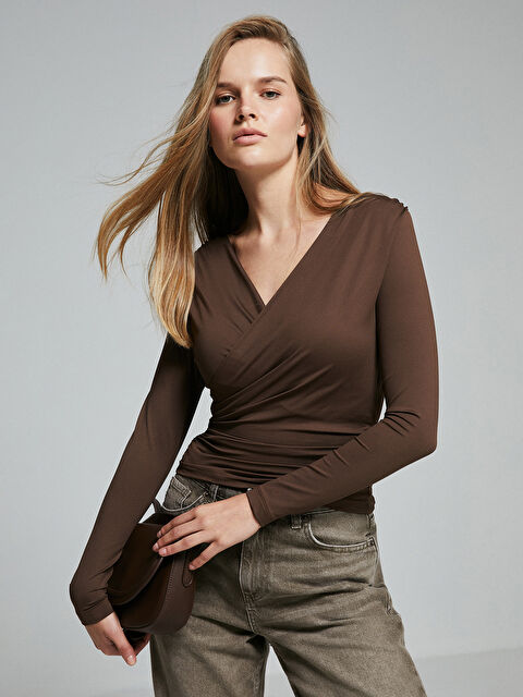 LCW Vision Kruvaze Yaka Kadın Bluz - W4HE26Z8-K41