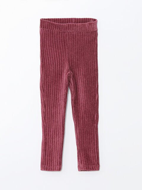 LCW ECO Beli Lastikli Kadife Kız Çocuk Tayt - W4HF70Z1-SVB