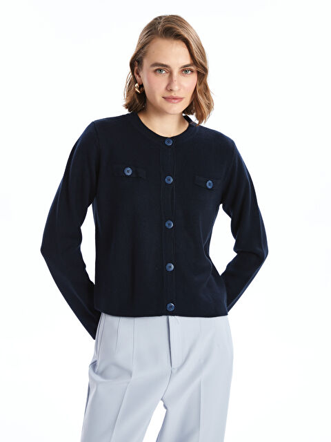 LC WAIKIKI Bisiklet Yaka Kadın Triko Hırka - W4HF80Z8-RFH