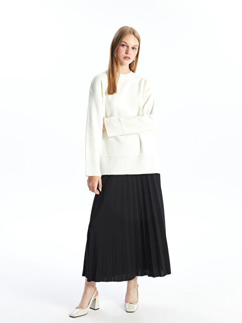 LCW Modest Kadın Beli Lastikli Düz Pileli Etek - W4HF82Z8-RQL