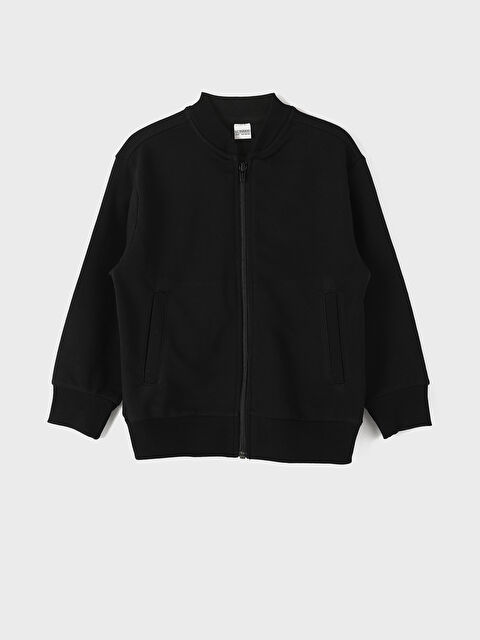 LCW Kids College Collar Basic Long Sleeve Boys' Zippered Sweatshirt - W4HG04Z4-CVL