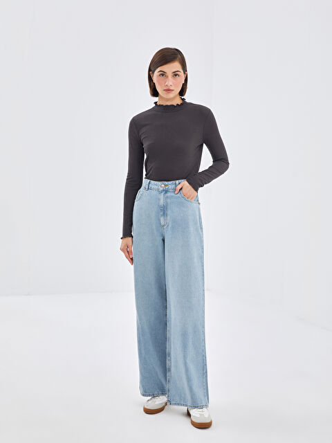 LCW Modest Wideleg Kadın Jean Pantolon - W4HG48Z8-311