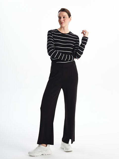 LCWAIKIKI Classic Beli Lastikli Kadın Triko Pantolon - W4HG84Z8-CVL