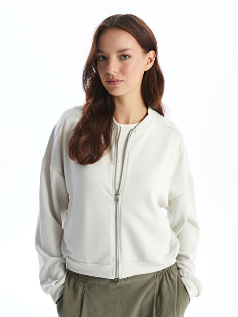 LCW Vision Kolej Yaka Oversize Kadın Fermuarlı Sweatshirt - W4HH21Z8-VF5