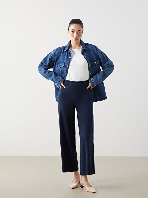 LCWAIKIKI Basic Beli Lastikli Kadın Pantolon - W4HI34Z8-R42