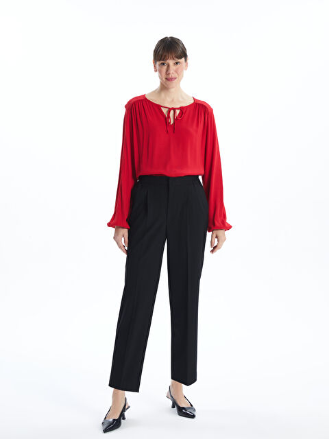 LCWAIKIKI Classic Beli Lastikli Loose Fit Kadın Pantolon - W4HI65Z8-CVL