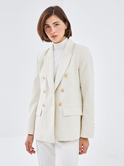 LCW Vision Krep Kadın Blazer Ceket - W4HI76Z8-R9J