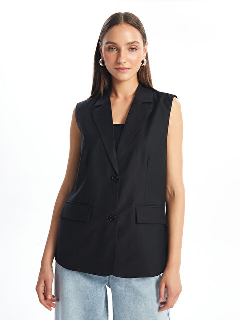 LCW Vision Ceket Yaka Kadın Klasik Yelek - W4HI77Z8-CVL