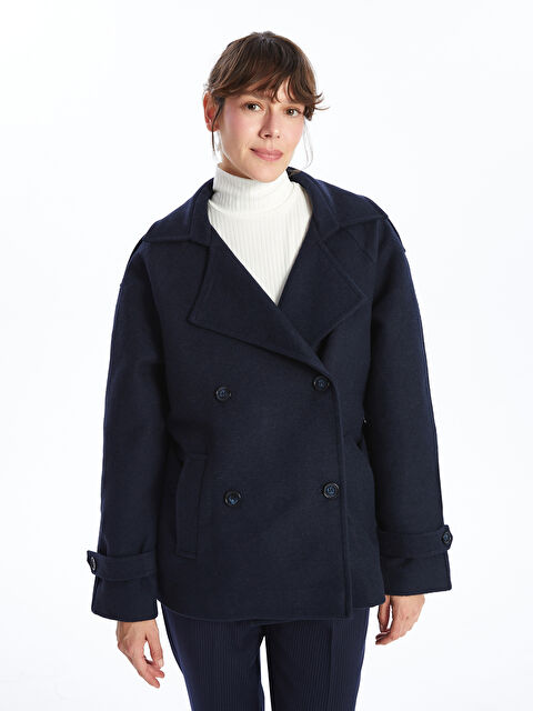 LCWAIKIKI Classic Kruvaze Yaka Kadın Kaşe Kaban - W4HJ08Z8-HRC