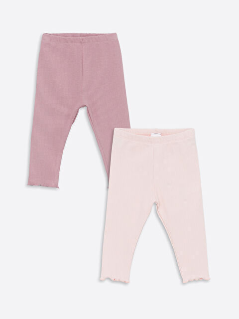 LCW baby Beli Lastikli Basic Kız Bebek Tayt 2'li - W4HK39Z1-SWK