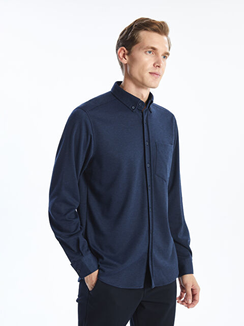 LCWAIKIKI Classic Regular Fit Uzun Kollu Poplin Erkek Gömlek - W4HM10Z8-UDC