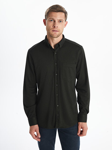 LCWAIKIKI Classic Regular Fit Uzun Kollu Poplin Erkek Gömlek - W4HM10Z8-VYZ