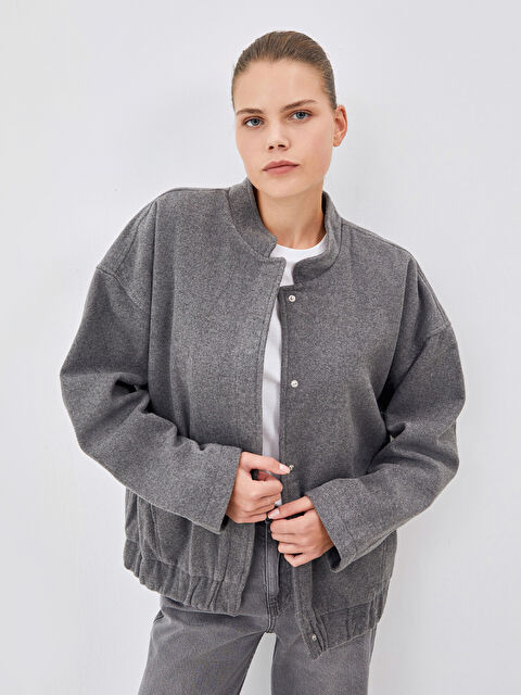 LCW Modest Kolej Yaka Oversize Kadın Kaşe Mont - W4HM68Z8-HHY