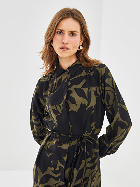 LCWAIKIKI Classic Desenli Kadın Gömlek Elbise - W4HN62Z8-LRR