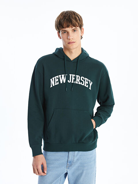 XSIDE Baskılı Uzun Kollu Erkek Kalın Hoodie - W4HN91Z8-YKN