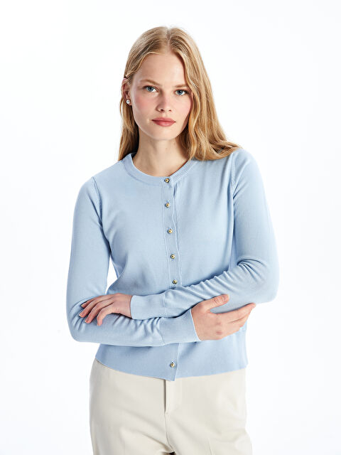 LCW Vision Bisiklet Yaka Kadın Triko Hırka - W4HN96Z8-QXK