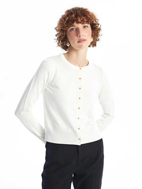 LCW Vision Bisiklet Yaka Kadın Triko Hırka - W4HN96Z8-R9J