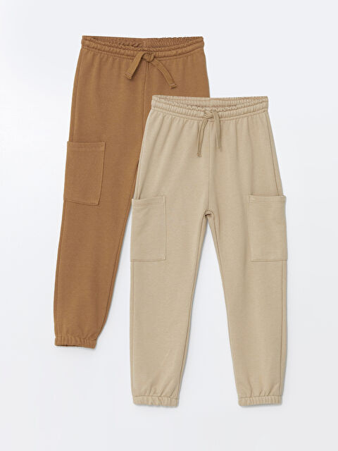 LCW Kids Beli Lastikli Basic Kalın  Erkek Bebek Jogger Eşofman Alt 2'li - W4HQ10Z1-FHL