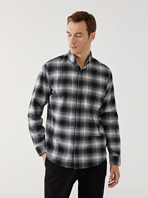 LCWAIKIKI Classic Regular Fit Uzun Kollu Ekose Erkek Oduncu Gömlek - W4HQ51Z8-LKX