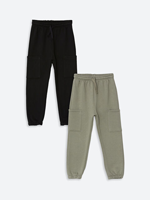 LCW Kids Beli Lastikli Kalın Erkek Bebek Jogger Eşofman Alt 2'li - W4HQ69Z1-GWK