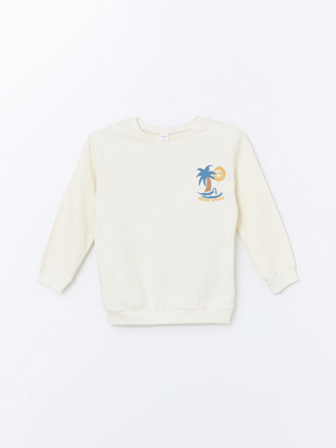 LCW Kids Bisiklet Yaka Baskılı Erkek Bebek Sweatshirt - W4HQ75Z1-QVK