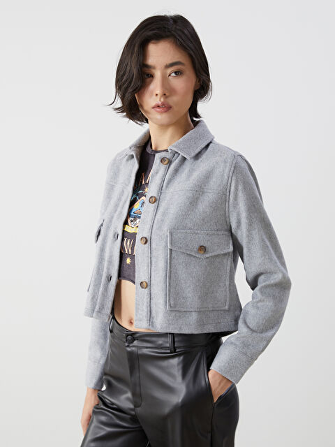 LCW Vision Shirt Collar Women's Cachet Jacket - W4HR78Z8-G5M