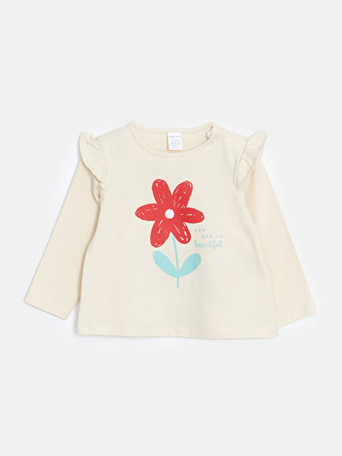 LCW Kids Bisiklet Yaka Baskılı Kız Çocuk Tişört - W4HR87Z1-FQB