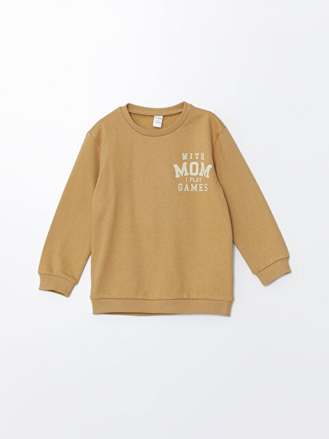 LCW Kids Bisiklet Yaka Uzun Kollu Baskılı Erkek Bebek Sweatshirt - W4HR97Z1-JSA