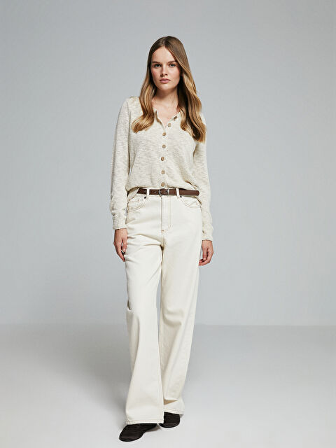 LCW Vision Beli Kemerli Wideleg Kadın Jean Pantolon - W4HS52Z8-RHG