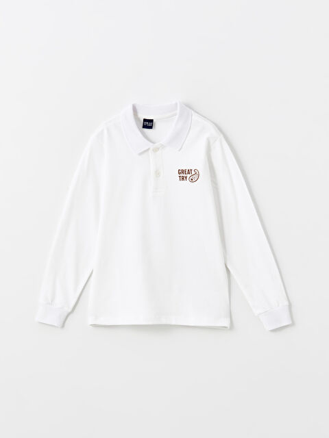 LCW ECO Polo Yaka Uzun Kollu Erkek Çocuk Tişört - W4HS87Z4-FFB
