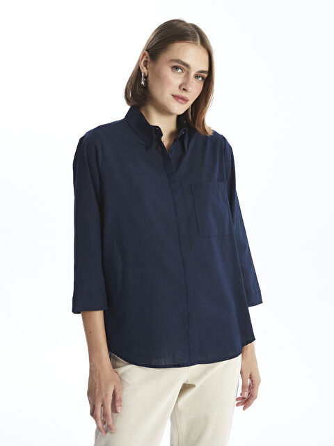 LCWAIKIKI Classic Düz Uzun Kollu Kadın Gömlek - W4HT00Z8-YGH