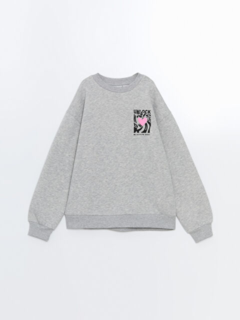 LCW Kids Bisiklet Yaka Kız Çocuk Kalın Sweatshirt - W4HT56Z4-CT3