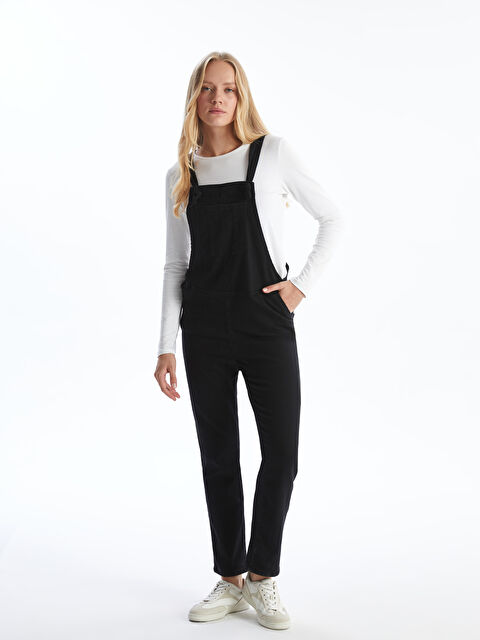 LCWAIKIKI Maternity Kare Yaka Kadın Jean Salopet - W4HT69Z8-CVL