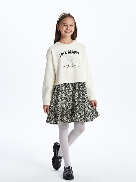 LCW Kids Bisiklet Yaka Kız Çocuk Elbise - W4HU40Z4-FRC