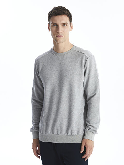 LC WAIKIKI Bisiklet Yaka Uzun Kollu Erkek Sweatshirt - W4HU42Z8-GCD