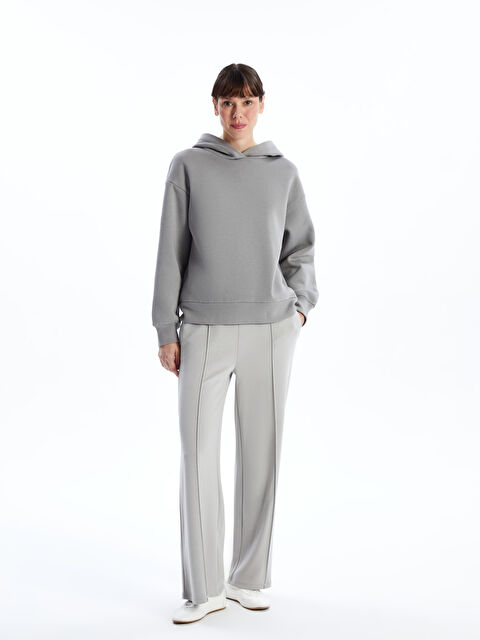 LCWAIKIKI Classic Beli Lastikli Düz Geniş Paça Kadın Eşofman Altı - W4HV45Z8-FNM