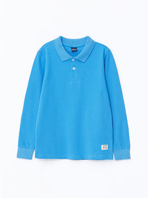 LCW ECO Polo Yaka Baskılı Uzun Kollu Erkek Çocuk Tişört - W4HV89Z4-GEZ