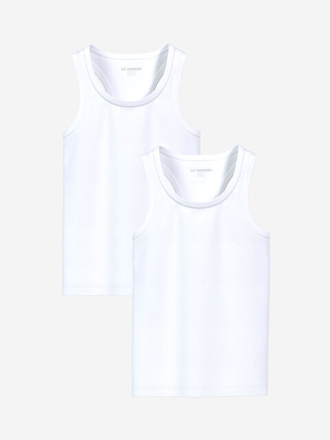 LCW Kids Bisiklet Yaka Erkek Çocuk Atlet 2'li - W4I008Z4-JYX