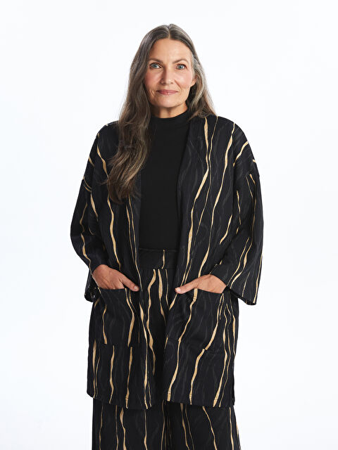 LCW Grace Şal Yaka Desenli Kadın Kimono - W4I119Z8-LQJ