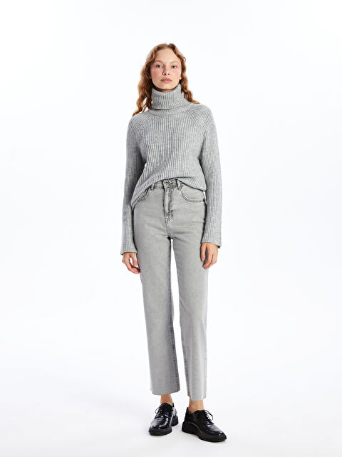 LCW Jeans Straight Fit Kadın Jean Pantolon - W4I137Z8-GRD